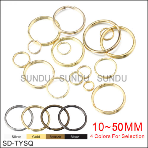 Wholesale 10~50mm Metal Split Key Ring  Keychain Ring With 4 Colors